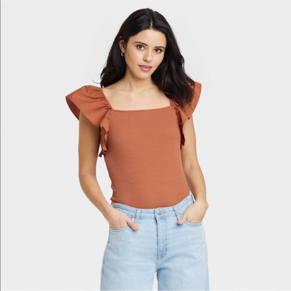 A New Day flutter sleeve tank